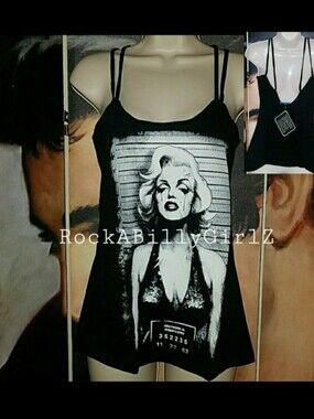 Too Fast Vintage Tattoo Art Marilyn Monroe Hollywood Police Mugshot Tank Top